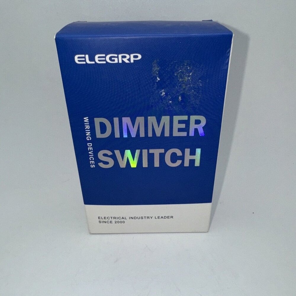 ELEGRP DM101S-WH Toggle Dimmer Switch for Dimmable LED, CFL & Incandescent GR52